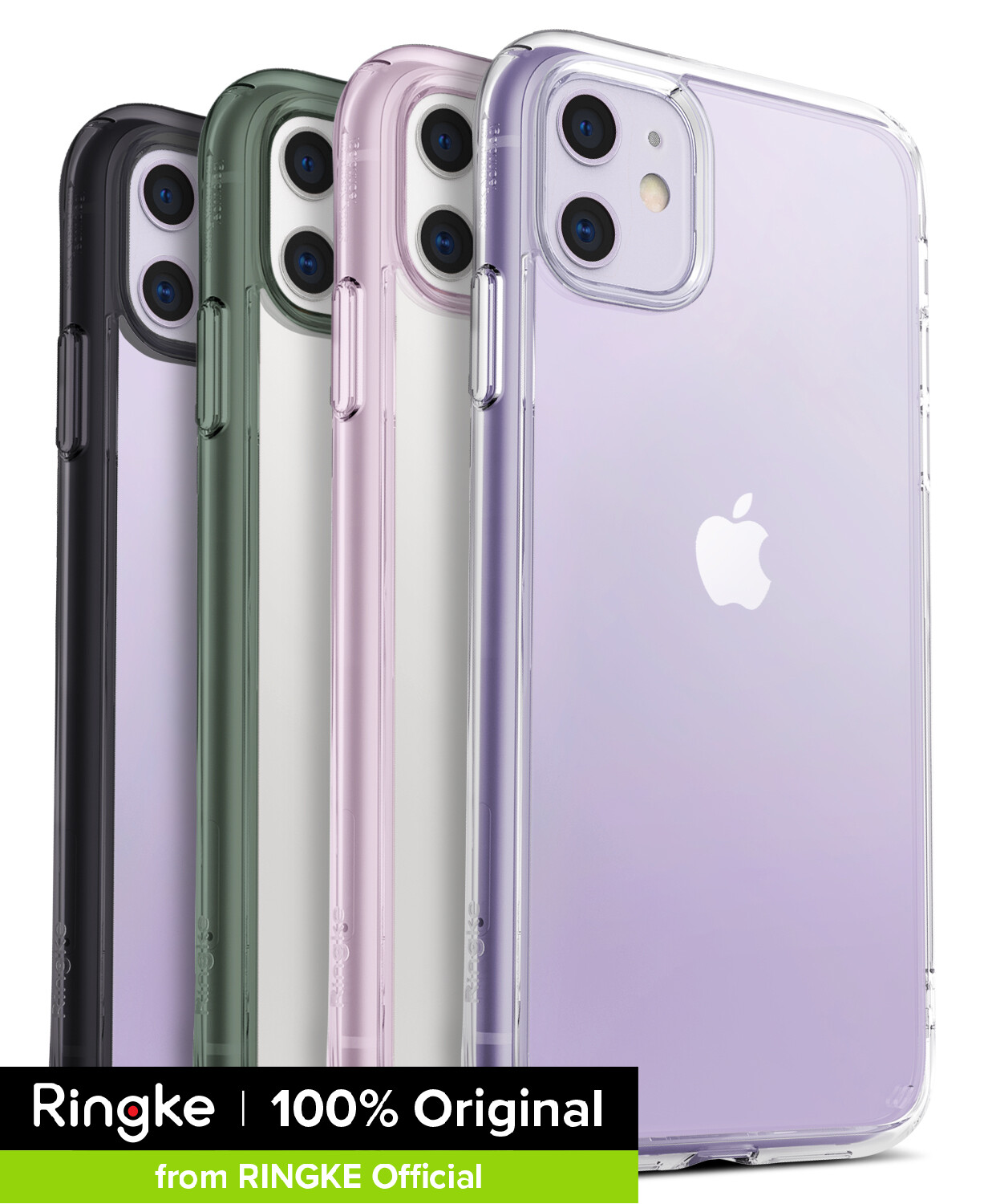 Ringke [FUSION] Compatible with iPhone 11 Case (6.1 ) Transparent Clear PC Back [Drop Defense] Lightweight Upgraded Transparent TPU Bumper Cover with Wrist Strap