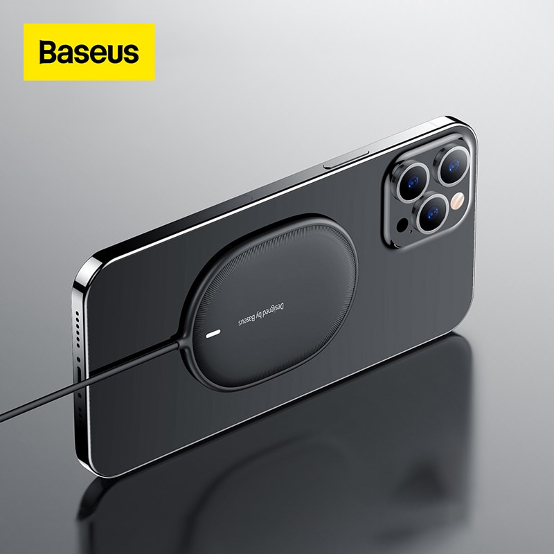 Baseus 15W Magnetic Wireless Charger For iPhone 13 Portable Wireless Charger For iPhone 12 Mini Charging Fast Charging Pad